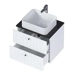 Тумба со столешницей СТЕЛЛА/Desire 600х487х500П 2я монолит найт/эмаль белая