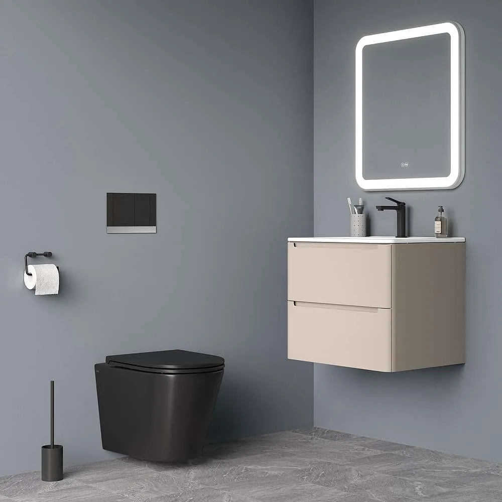 Унитаз подвесной IDDIS Calipso безободковый черный матовый CALR3BMi25