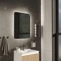 Зеркало Shape Soft (500х1000х30) прямоугольник черный К01 LED датчик