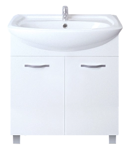 Тумба под раковину Вита 65Н 2д. белый глянец, МДФ
