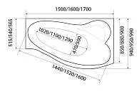 Ванна ГРАЦИЯ/GRACIA 1700х1000 R ПР