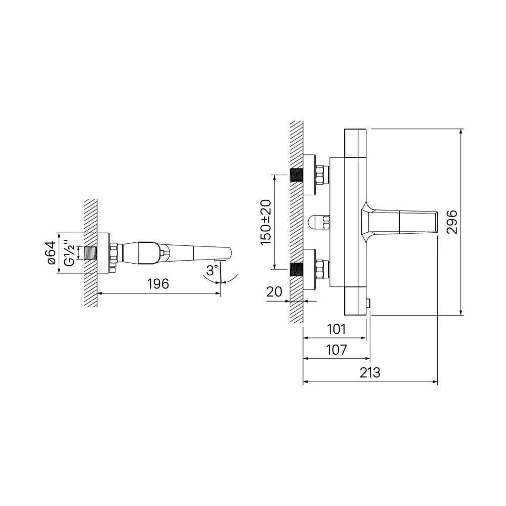 Смеситель для ванны IDDIS Юнитерм термостат UNISB02i74WA (без душ. аксессуаров)