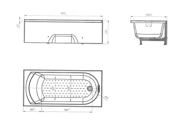 Ванна ЛИЛИ/LILY 1500х700