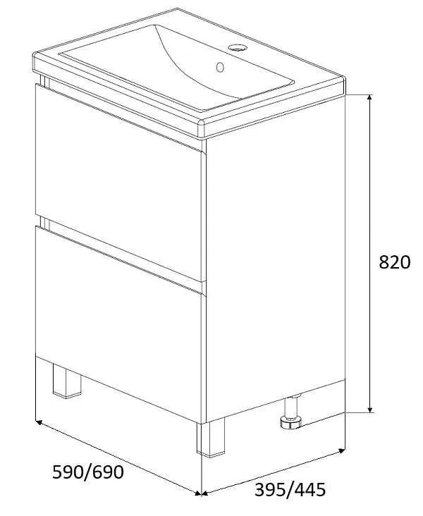 Тумба АРИС 2/New Aris 70Н 2я. белый глянец
