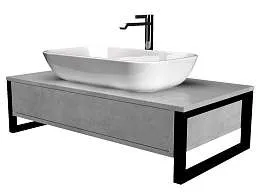 Тумба со столешницей GRUNGE LOFT 80П 1в.я Бетон светлый