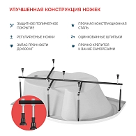 Ванны Ванна "DIANA" 170x105 R Комплект Премиум