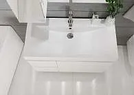 Тумба под раковину Cube 100Н 2д 2я б/к Белый глянец