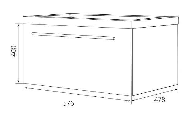 Тумба под раковину Соната 58П 1в.я. белый глянец