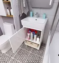 Тумба под раковину ТЕРА/Tera 60Н 1д. белый глянец