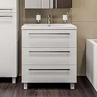 Тумба под раковину Соната 75Н 3в.я. белый глянец