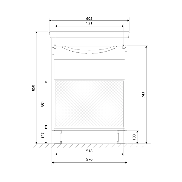 Тумба АРИС 1/Aris 60Н 2я. дуб сонома