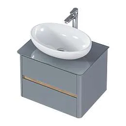 Тумба со столешницей Monro 60П (600х420х450) 2я серый стекло