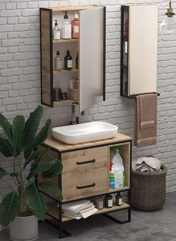 Зеркало-шкаф GRUNGE LOFT 60П 1д