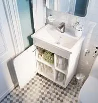 Тумба под раковину НУВО/Nuvo 70Н 1д. белый глянец