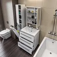 Тумба под раковину Соната 75Н 3в.я. белый глянец