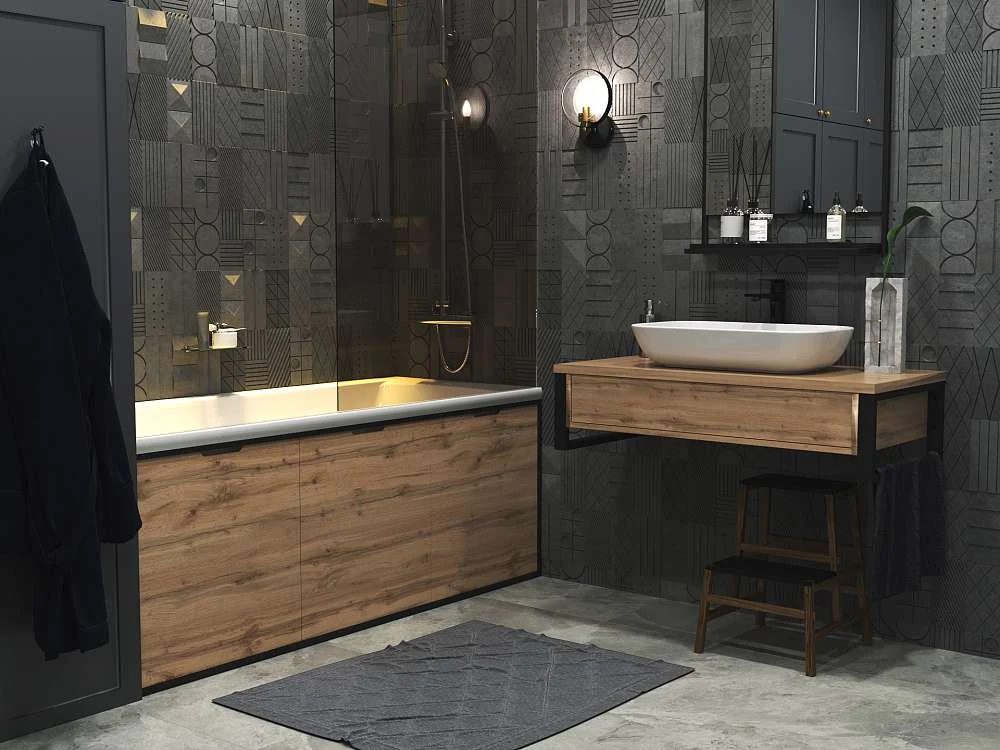 Экран для ванны ГРАНЖ ЛОФТ/GRUNGE LOFT 1500 Дуб вотан
