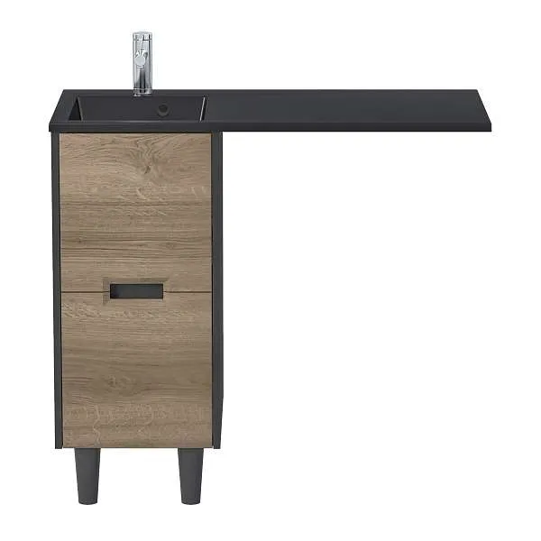 Тумба Maid 38Н(100) (380х890х475) 2я антрацит/орех лучистый европейский