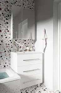 Тумба под раковину Соната 58Н 3в.я. белый глянец