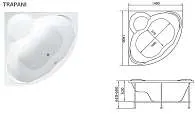 Ванна акриловая Marka One TRAPANI 140x140