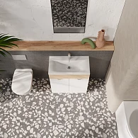Тумба с раковиной РЕВО 70Н (700x836x350) 2д дуб сонома