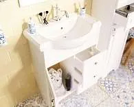 Тумба под раковину ПРОВАНС 65Н 3в.я. 1д. белый глянец