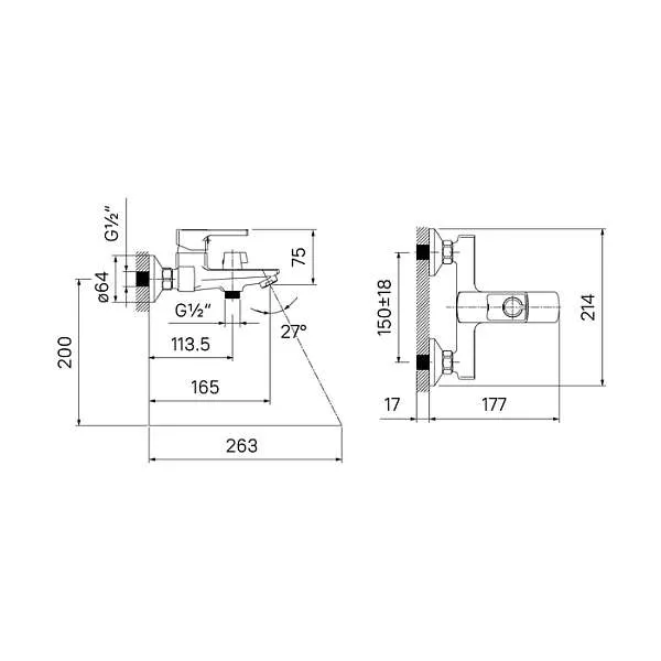 Смеситель для ванны IDDIS Bild BILSB00i02WA (без душ. аксессуаров)