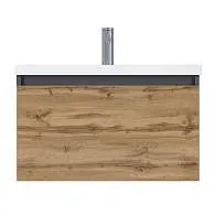 Тумба Aris mini 70П (700х440х450) 1я антрацит/дуб крафт золотой раковина