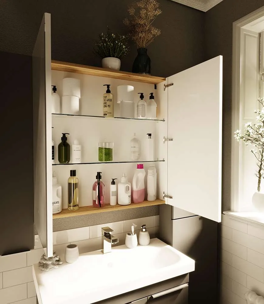 Зеркальный шкаф Gaula 60 2д.Black