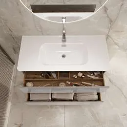 Тумба под раковину МОНА/Mona 100П (1000х500х453) 2я агатовый серый