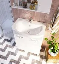 Тумба под раковину Вита 65Н 2д. белый глянец, МДФ