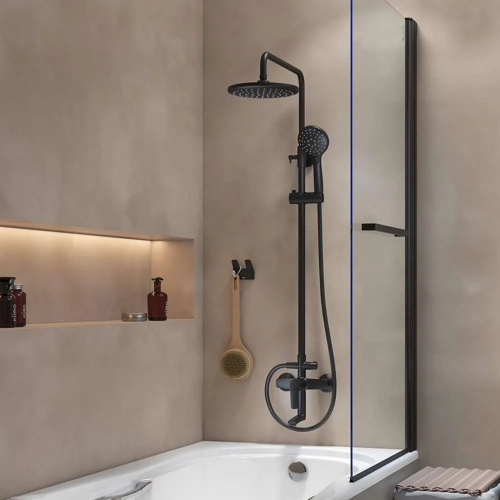 Душевая система  IDDIS Рэй с  изливом черный матовый RAYBL3Fi06