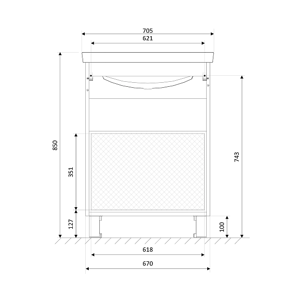 Тумба АРИС 1/Aris 70Н 2я. дуб сонома