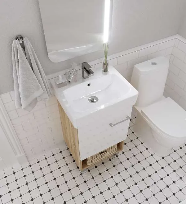 Тумба под раковину ТЕРА/Tera 55Н 1д. дуб сонома