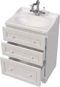 Тумба с раковиной Avanti 60Н 3в.я. Белый глянец