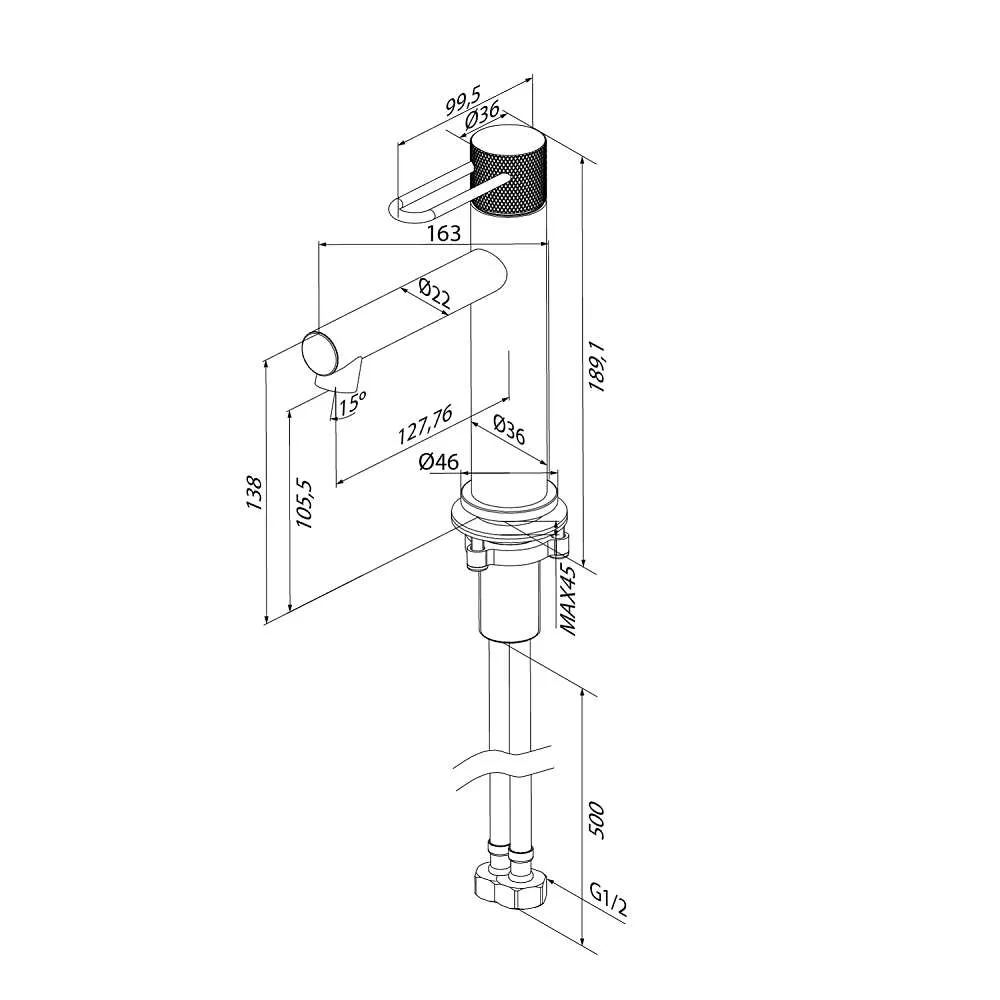 Смеситель для раковины IDDIS Дюна матовое золото DUNMG00i01