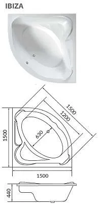 Ванна акриловая 1Marka IBIZA 150х150
