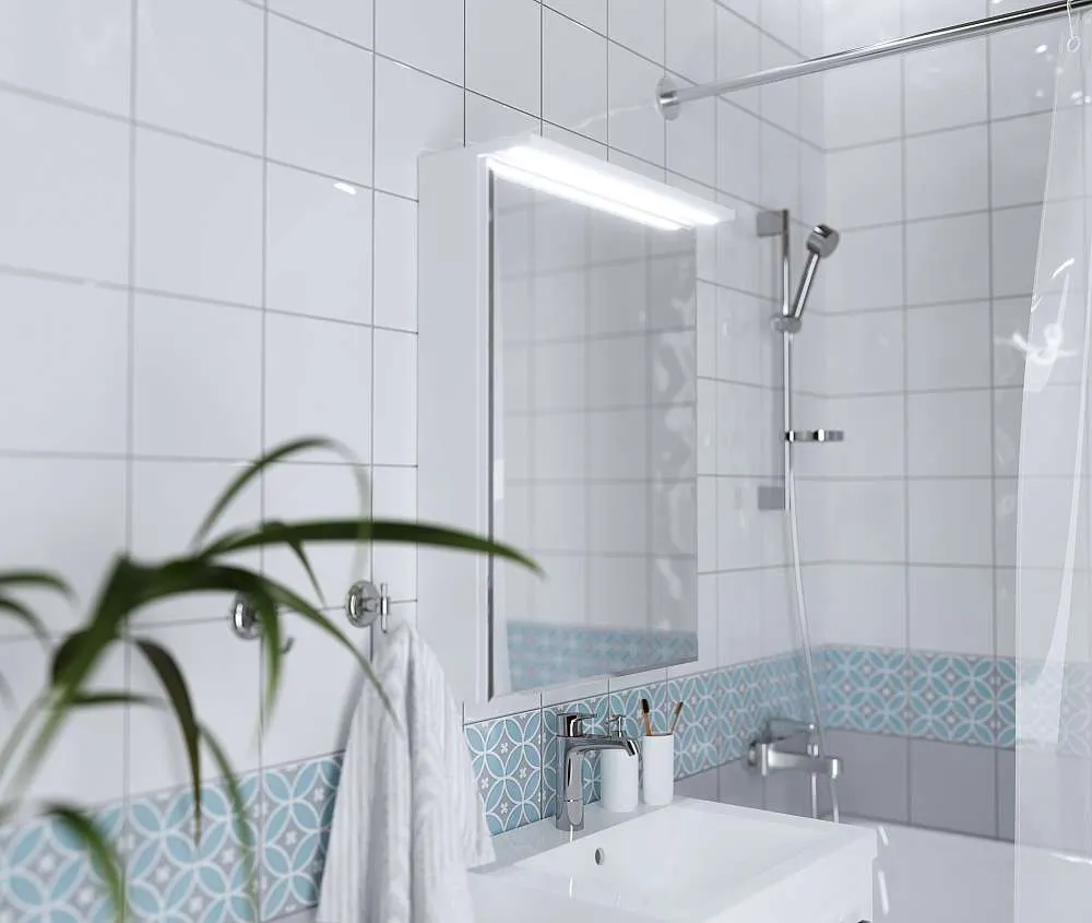 Зеркало-шкаф Соната 60 1д с подсветкой, белый глянец