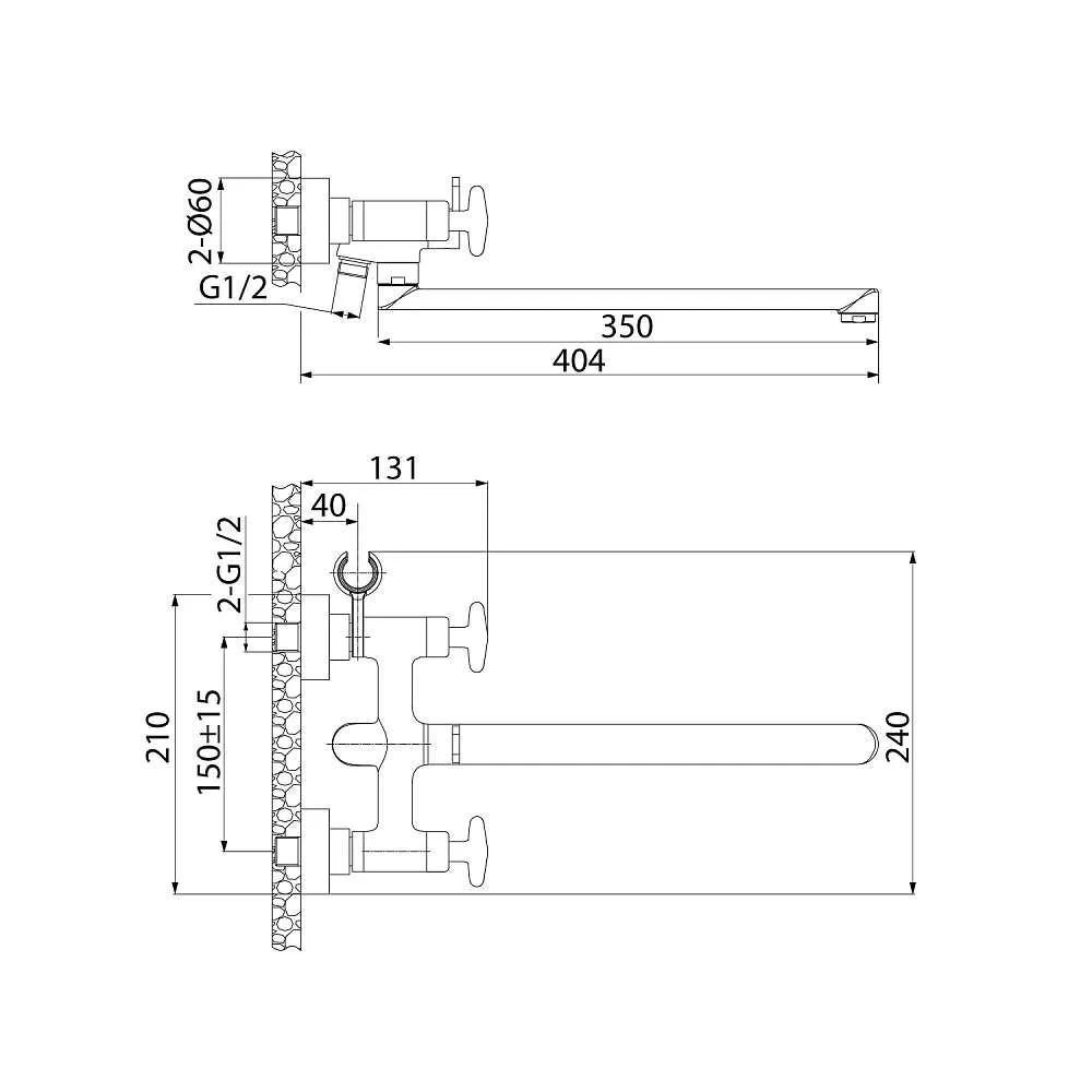 Смеситель для ванны IDDIS Акрос с длинным изливом ACRSBL2i10WA