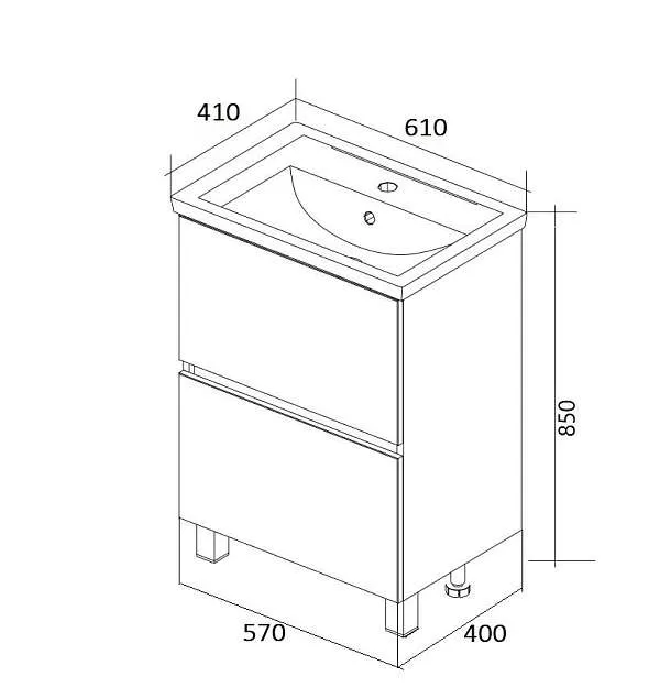 Тумба АРИС 1/Aris 60Н 2я. дуб сонома