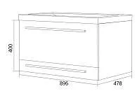 Тумба под раковину Соната 90П 2в.я. белый глянец