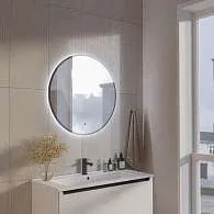 Зеркало Shape Soft Plus (600х600х30) круг черный К01 LED датчик