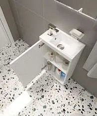 Тумба под раковину Ноктюрн 40П 1д мдф белый глянец