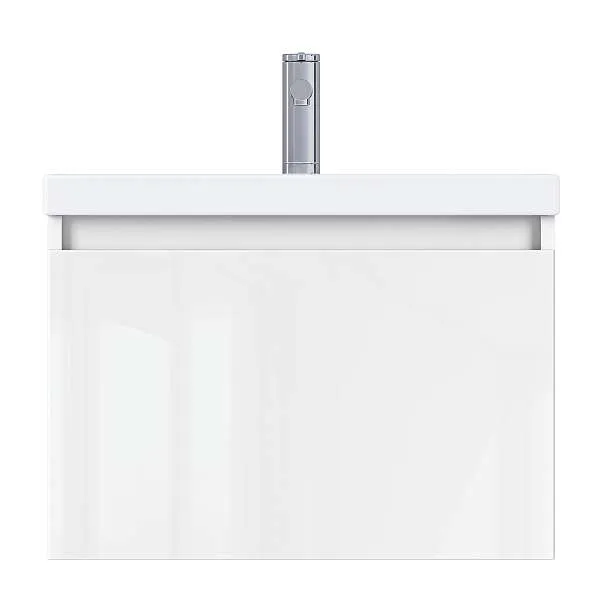 Тумба Aris mini 70П (700х440х450) 1я белая аляска/белый глянец раковина